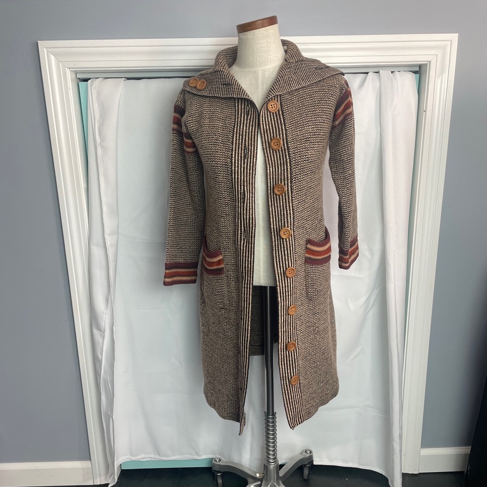 Wool Blend Knit Cardigan Size M
